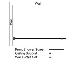 Kado Lux Fixed Shower Screen Panel and Ceiling Support 1000mm Chrome