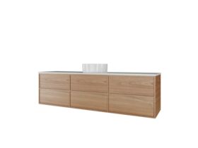 Kado Aspect Wall Hung Vanity Unit 1800mm Single Bowl 6 Drawer Corian 20mm Top