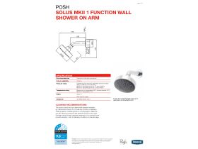 Technical Guide - Posh Solus MKII Wall Shower & Fixed Arm 1 Function Chrome (3 Star)