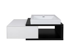 Mizu Bloc Wall Hung Vanity Unit No Basin 900mm Black/ White