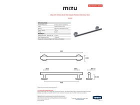 Specification Sheet - Mizu Drift 450mm Grab Rail Straight Polished Stainless Steel