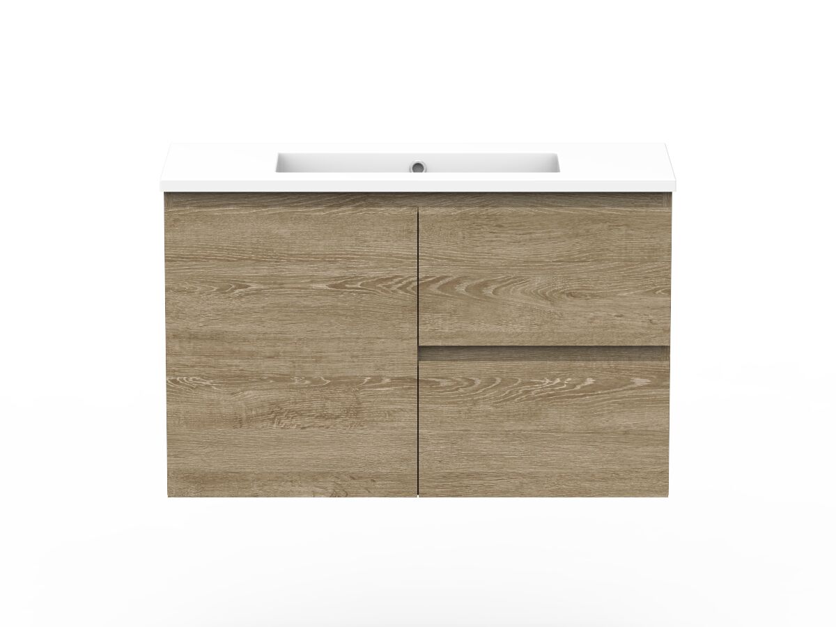 Posh Domaine Ensuite 900mm Wall Hung Vanity Cast Marble Top