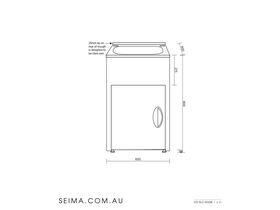Tilos Laundry Tub Cabinet 45 Litre with Overflow