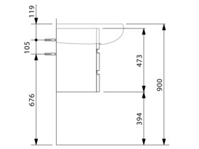 LAUFEN Alessi One Vanity 1 Taphole 900mm