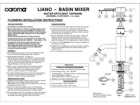 Installation Instructions - Caroma Liano Basin Mixer Tap Chrome (5 Star)