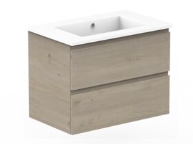 Posh Domaine All-Drawer Twin 750mm Wall Hung Vanity Cast Marble Top Centre Basin