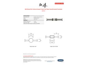 Specification Sheet - Milli Mood Edit Vertical Heated Towel Rail Robe Hook Brushed Gunmetal