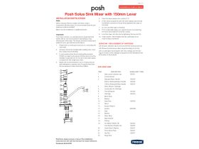 Installation Instructions - Posh Solus Sink Mixer Tap 150mm Lever Handle