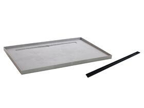 Posh Solus Tile Over Shower Tray with Rear Matte Black Tile Insert Channel Suits Tiles up to 8mm 1500mm x 1000mm