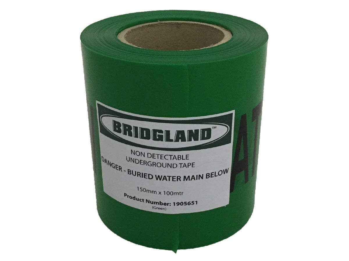 Bridgland Non-Detectable Tape Watermain Green 150mm x 100mtr