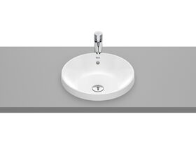 Roca The Gap Round Semi Inset Basin 390mm With Overflow White