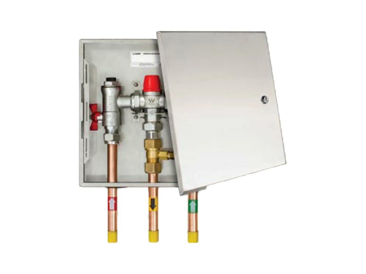Caleffi Thermostatic Mixing Valve with Stainless Steel Lock Box