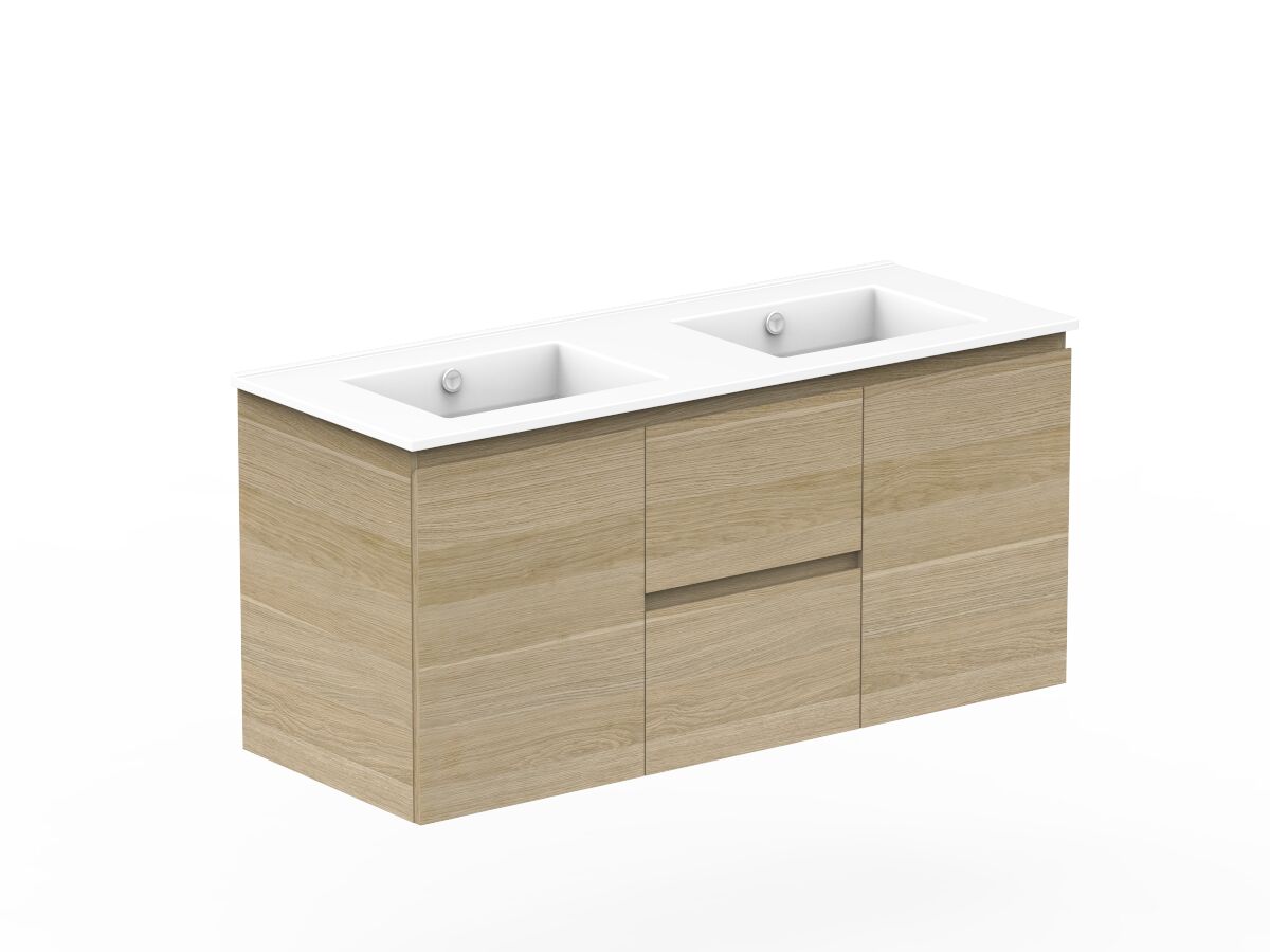 Posh Domaine Plus 1200mm Wall Hung Vanity Unit Conventional Double Bowl