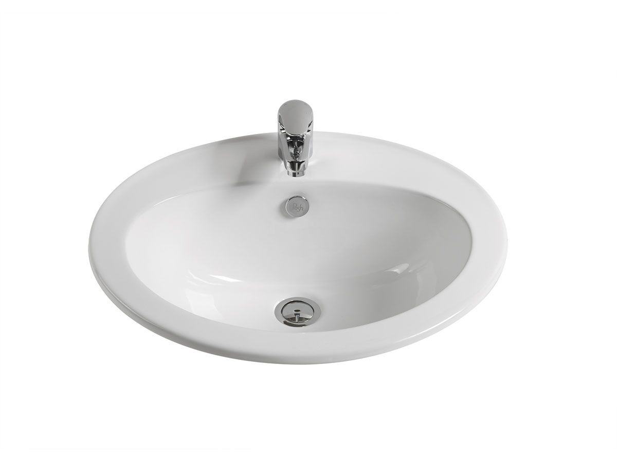 Base Vanity Basin with Overflow 1 Taphole 560 x 480mm White from Reece