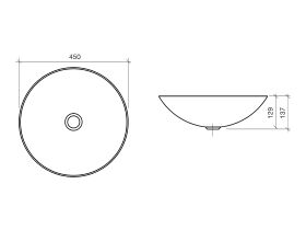 Alape Circa Above Counter Basin 450mm White