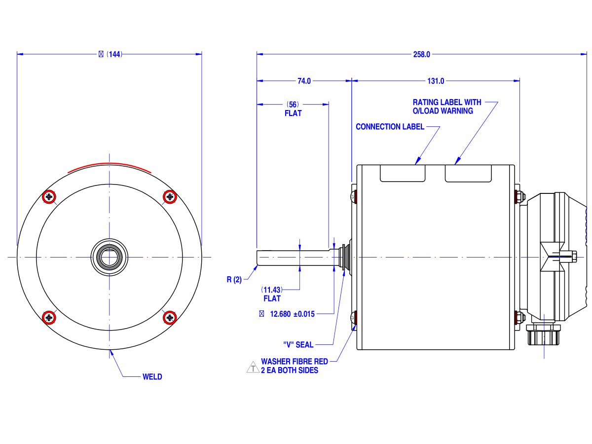 Fasco Fan Motor 240V 1 Speed 250W 8061S137-80