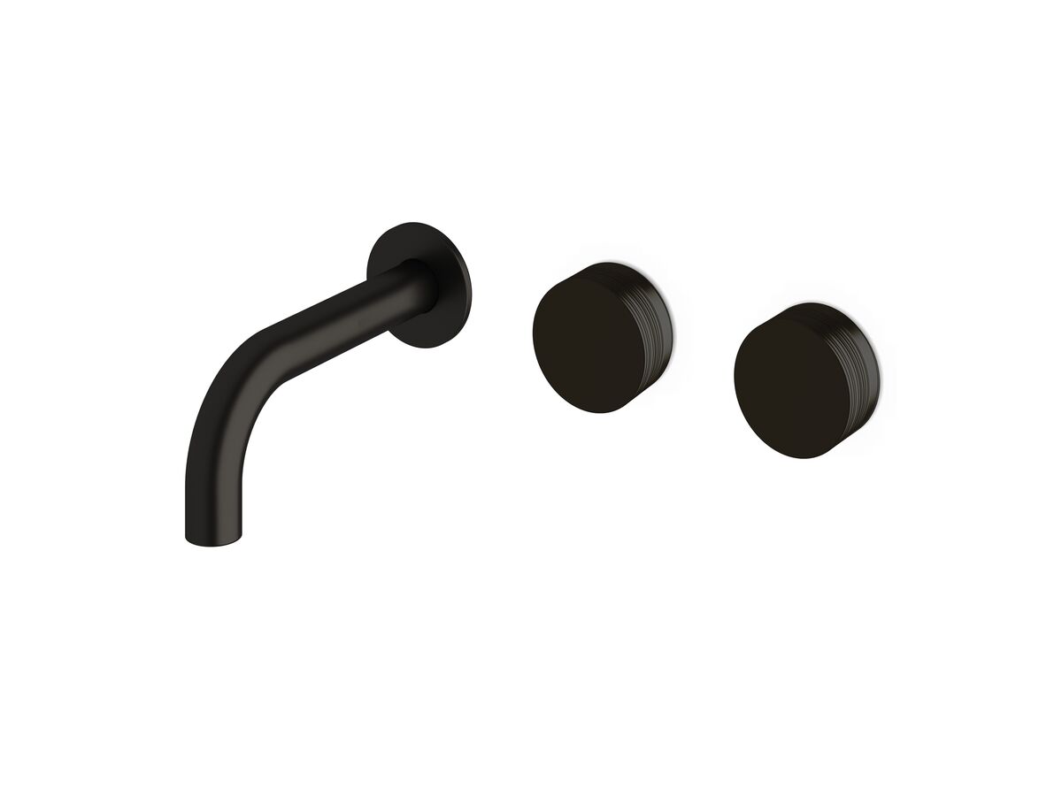 Milli Pure Wall Bath Hostess System 160mm Right Hand with Cirque Textured Handles Matte Black