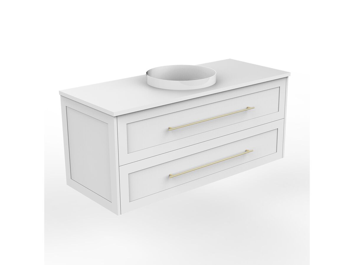 Kado Lux 1200mm All Drawer Wall Hung Vanity Unit 2 Drawers Centre Bowl