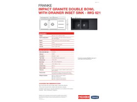 Technical Guide - Franke Impact Granite Reversible Double Bowl Sink Only with Drainer Reversible No Taphole Black Onyx