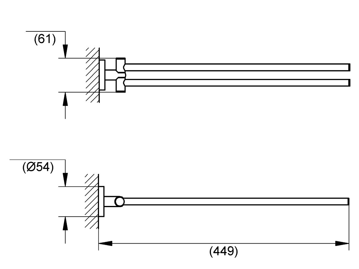 GROHE Essentials Accessories Adjustable Towel Rail Chrome from Reece