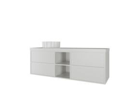 Kado Aspect 1500mm Wall Hung Vanity Unit with Shelf Single Bowl Caesarstone Top