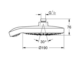 GROHE Power & Soul Cosmo 190 Overhead Shower 4 Function Chrome