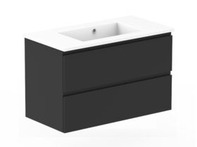 Posh Domaine Plus All-Drawer Twin 900mm Wall Hung Vanity Cast Marble Top Centre Basin