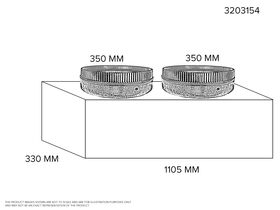 Return Air Plenum To suit Mitelec 14kw - 330mm x 1105mm With 2 x 350mm