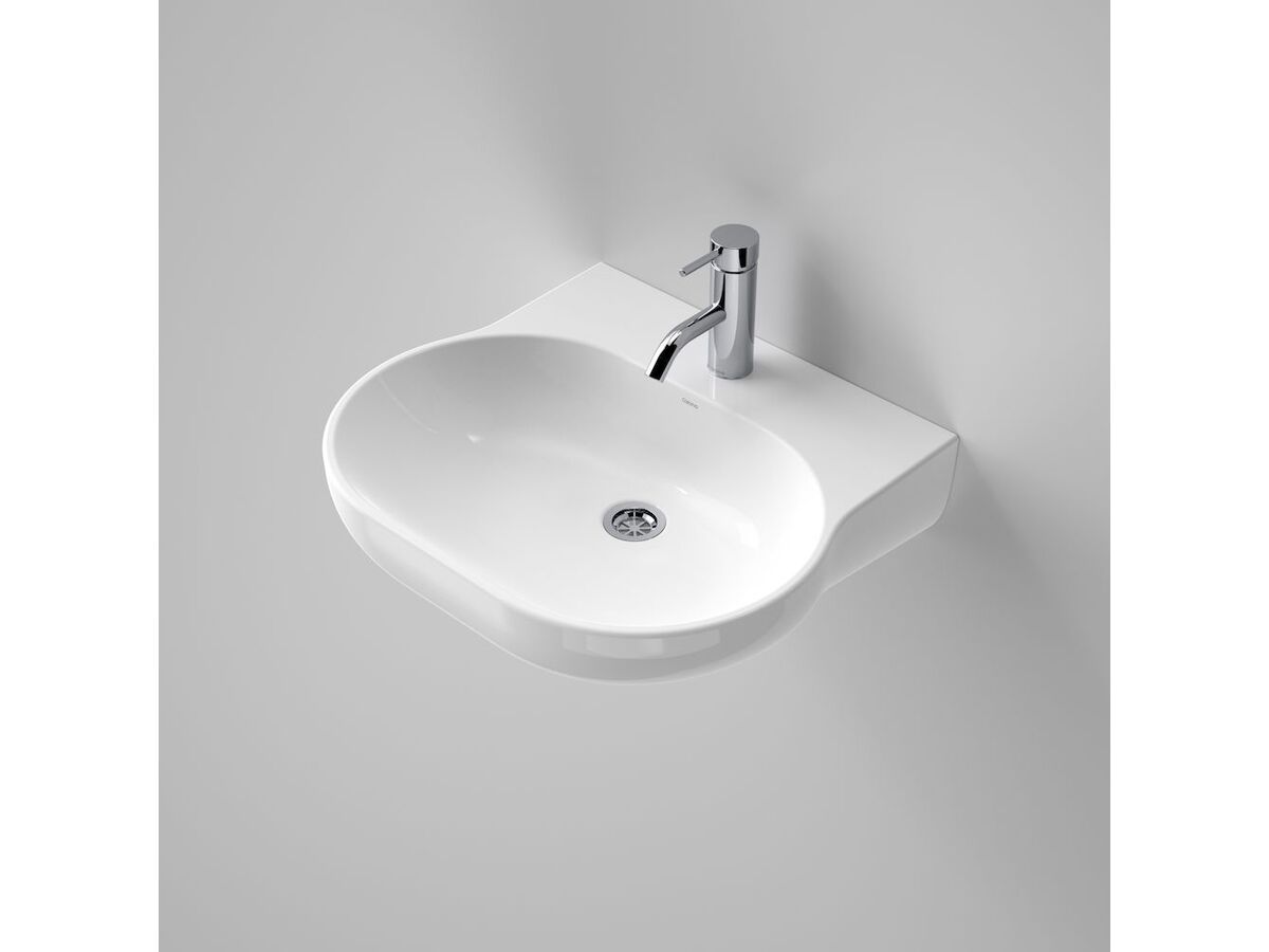 Caroma Opal Wall Basin without Overflow 1 Taphole 510mm White from Reece