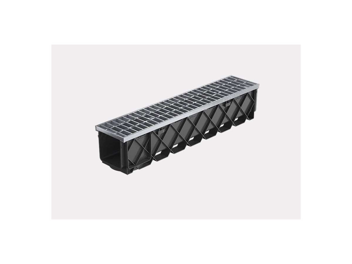 1mtr Storm Drain Pro comes with Galvanised Grate