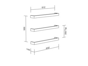 Kado Lux Quad Heat Towel Rail 630 (Each) Polished Stainless Steel