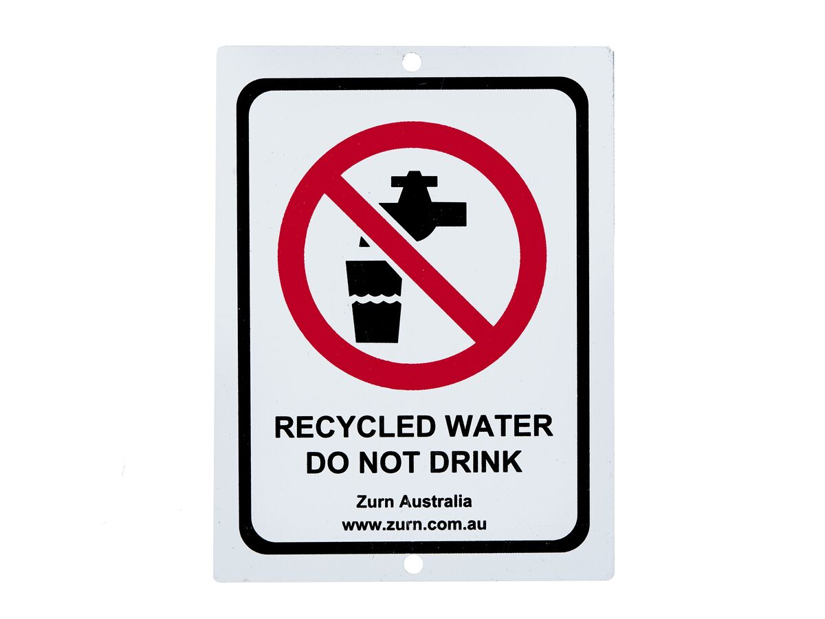 Sign "Recycled Water Do Not Drink" 100mm x 75mm