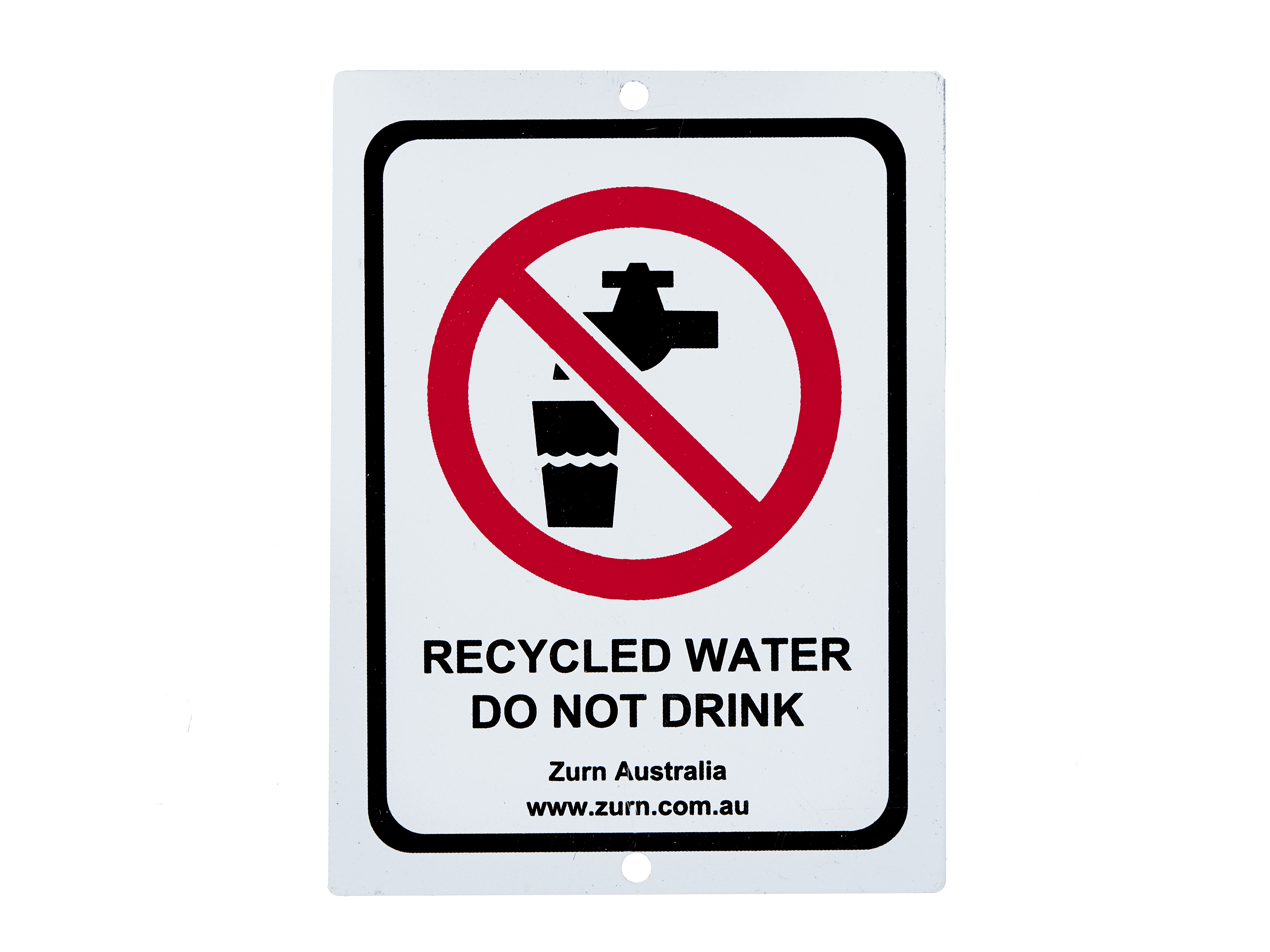 Sign "Recycled Water Dont Drink" 100mm x 75mm from Reece