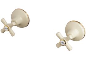 Posh Bristol Wall Top Assembly Taps Ivory/ Gold