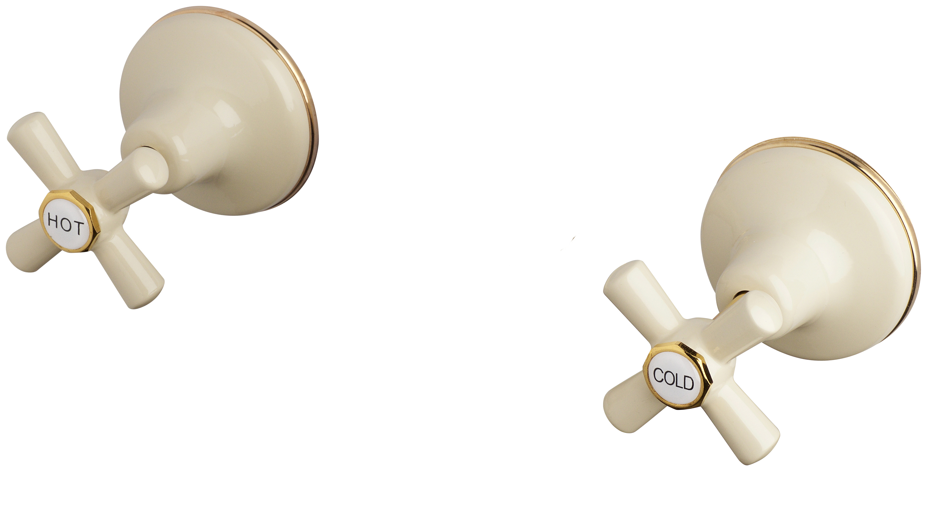 Posh Bristol Wall Top Assembly Taps Ivory/ Gold from Reece