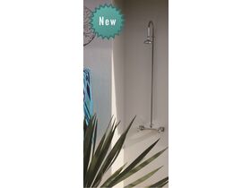 Bribie Pool Shower Wall Mounted Hot and Cold Stainless Steel and Chrome Plated (3 Star