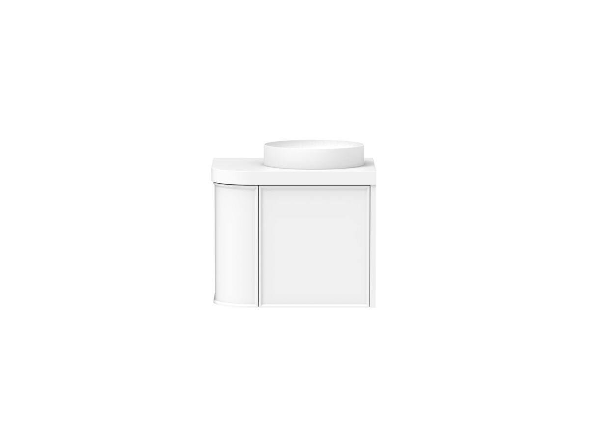Kado Era 50mm Durasein Statement Top Single Curve All Drawer 600mm Wall Hung Vanity with Center Basin