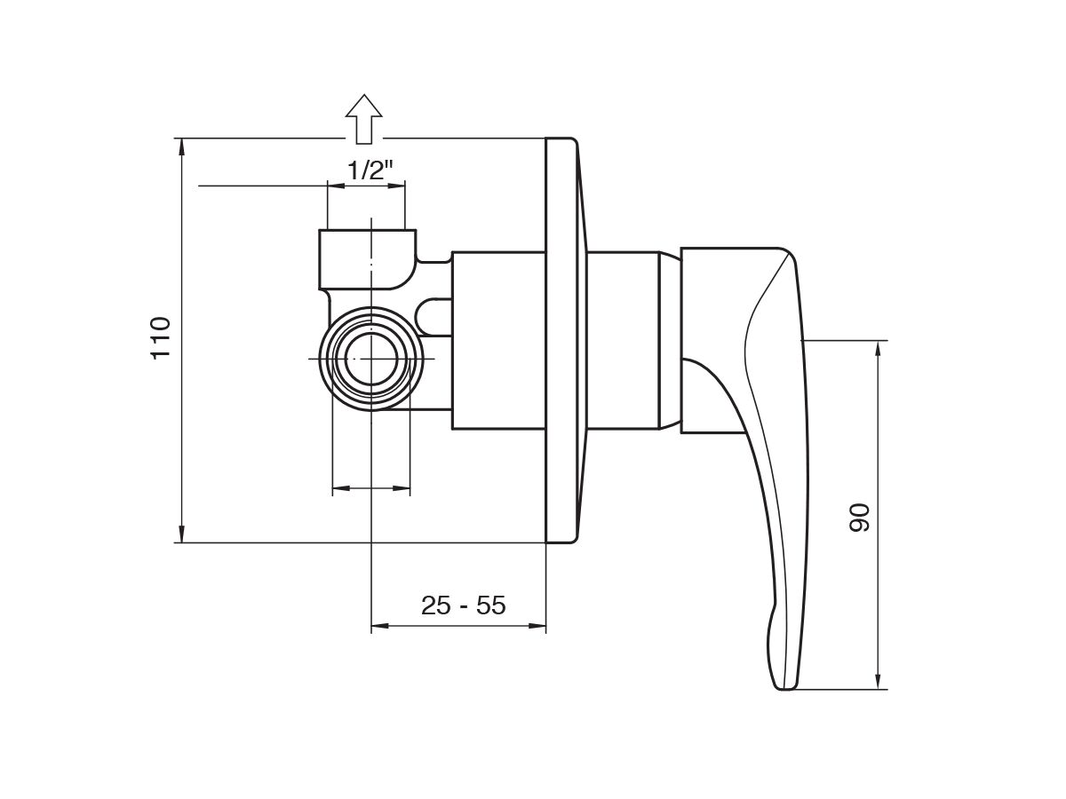 NOBILI Disco Shower Mixer Chrome