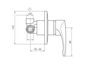 NOBILI Disco Shower Mixer Chrome