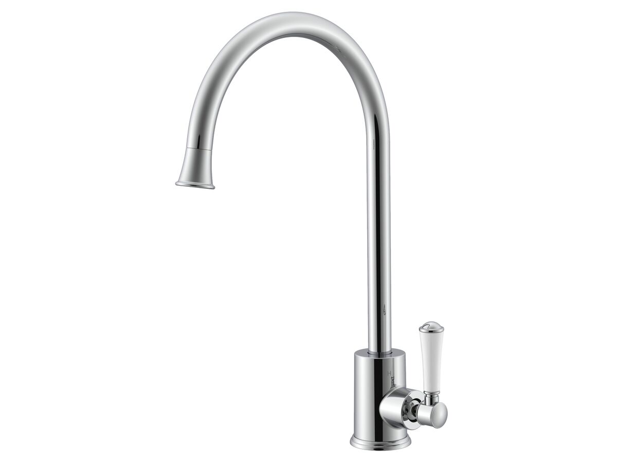 Posh Canterbury Sink Mixer Tap Large with Porcelain Handle Chrome (4 Star)