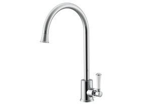 Posh Canterbury Sink Mixer Tap Large with Porcelain Handle Chrome (4 Star)
