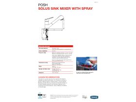 Technical Guide - Posh Solus Sink Mixer with Pull Out Spray 200mm Chrome (4 Star)