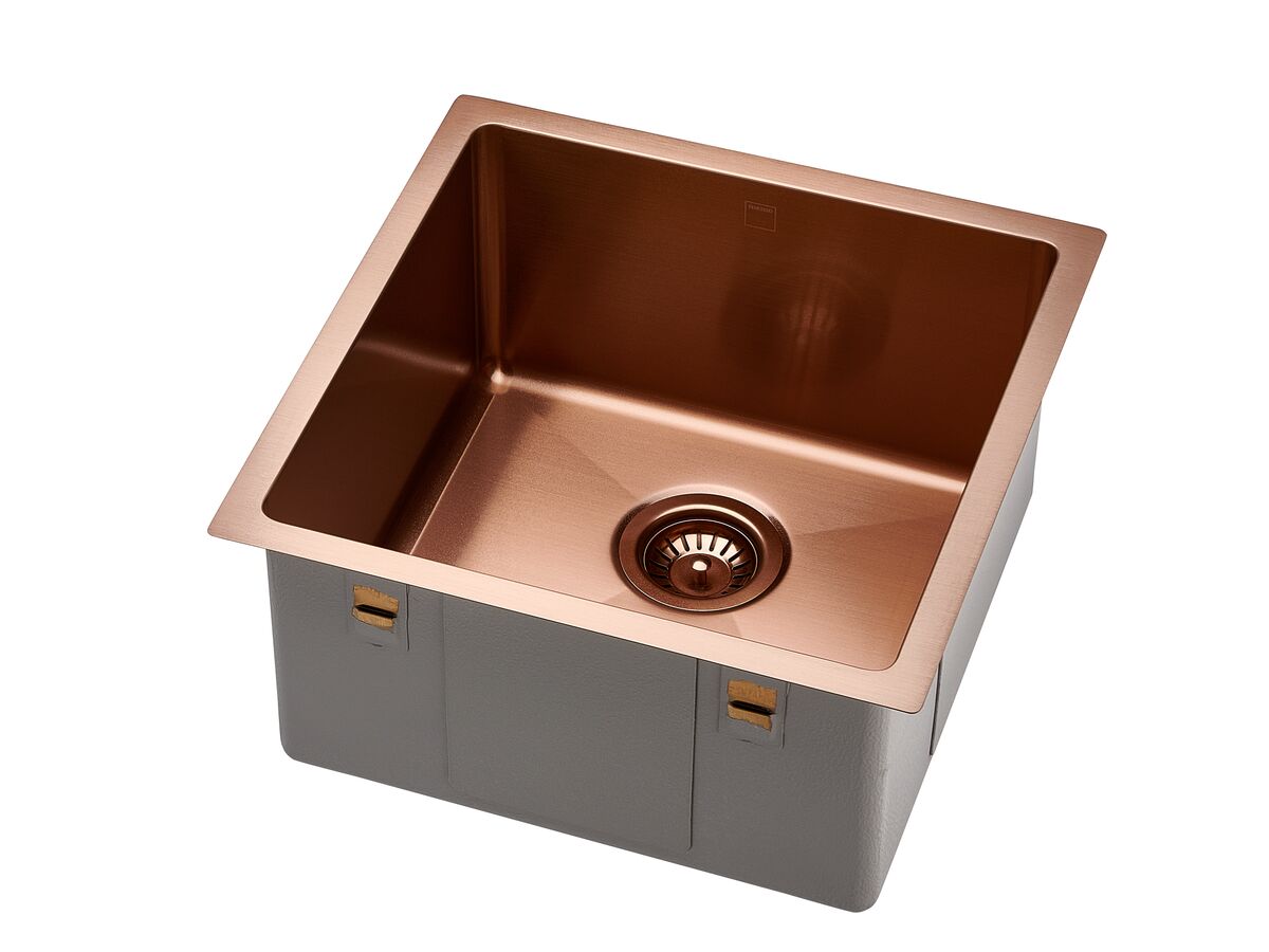 Memo Zenna Single Bowl Sink Stainless Steel Nanoplated Bronze from Reece