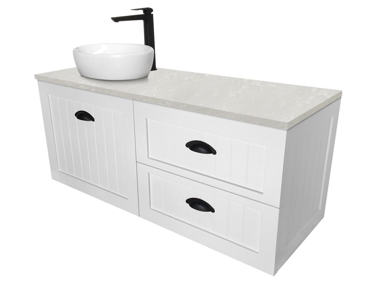 Kado Era 1200mm Wall Hung Vanity Unit 1 Door 2 Drawers (No Basin) from
