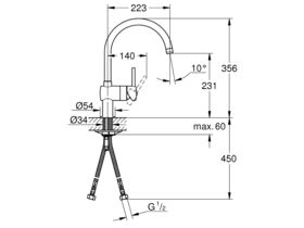 GROHE Minta C Sink Mixer Chrome (3 Star)