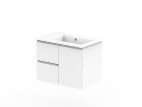 Posh Domaine Conventional 750mm Wall Hung Vanity Cast Marble Right Hand Basin
