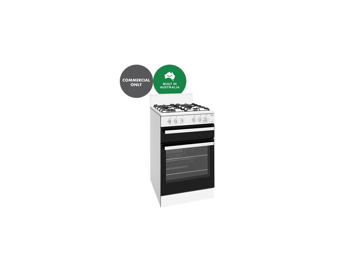 Chef Freestanding Natural Gas Cooker and Oven 54cm White