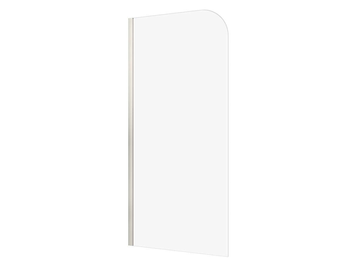 Hero - Kado Lux Frameless Curved Panel with Wall Channel Clear Glass 1000mm Brushed Nickel