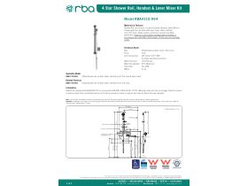 Specification Sheet - 900 Grab Rail Shower Handset Slider and Mixer (4 Star)