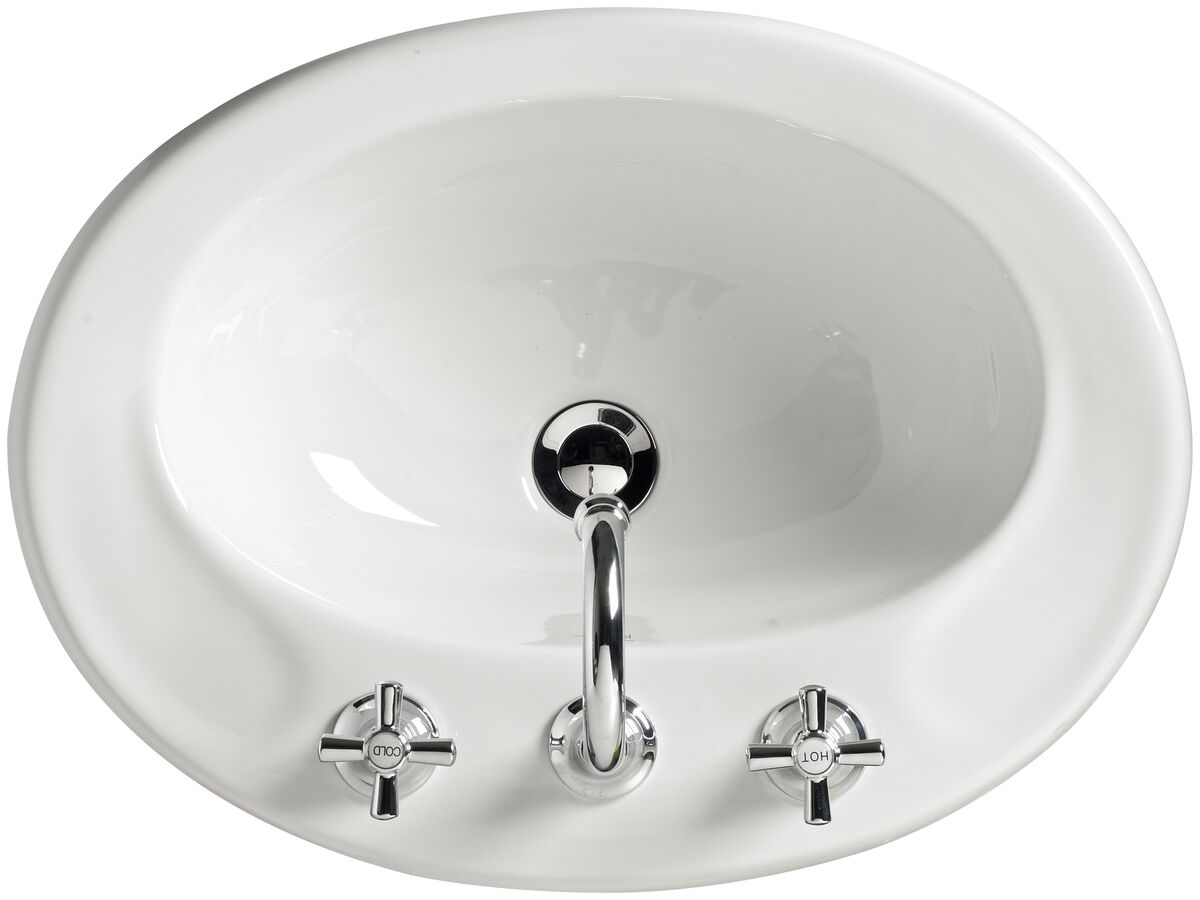 American Standard Studio Vanity Basin with Fixing Kit 3 Tapholes White